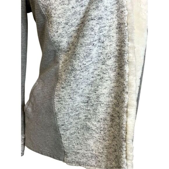 Anthropologie Women's Gray Faux Fur Trim Cardigan Sweater S Cottagecore Fall - Picture 10 of 14